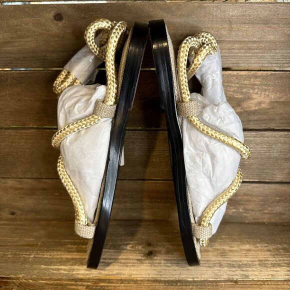 New NIB Womens Rag & Bone Infinity‎ Rope Ivory Ankle Sandals Size EUR 38 US 8 M